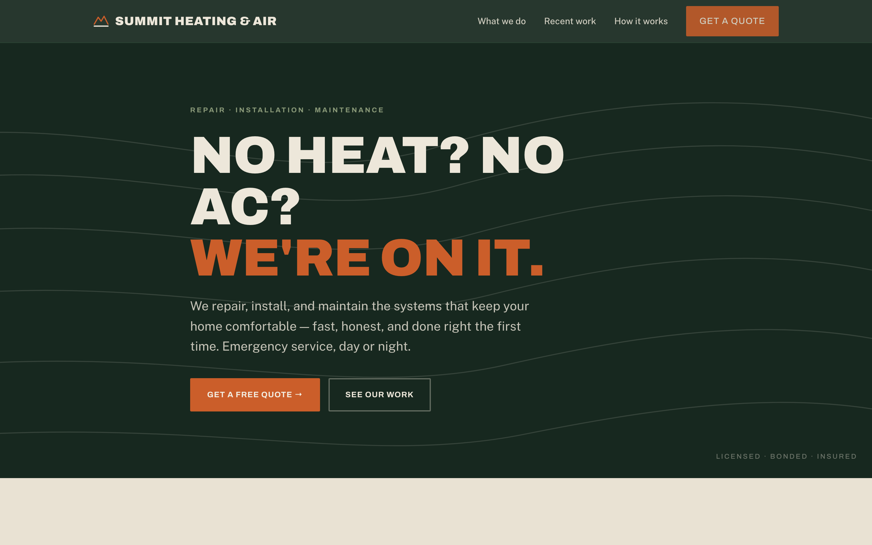 Summit Heating & Air — website built by JVC Models